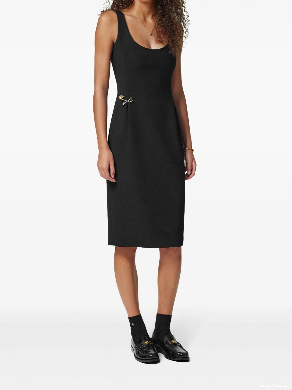 Affordable midi safety pin-detail dress Women Versace 0629